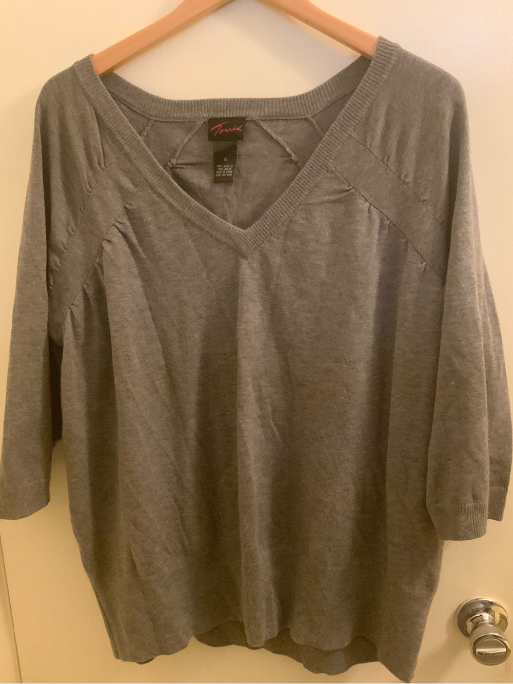 torrid Plus Size Gray V-Neck Pullover Sweater